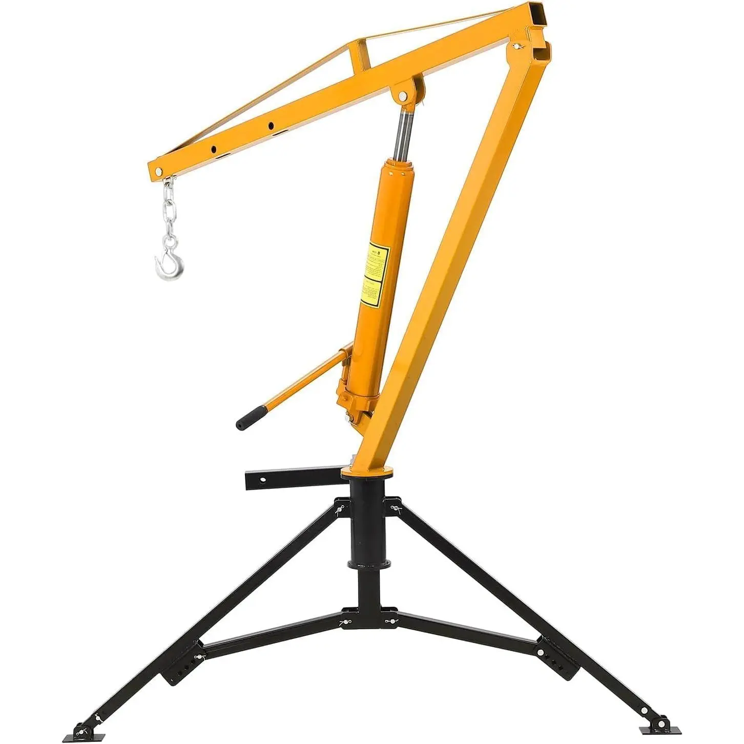 1000Lb Hydraulic Pickup Truck Crane, Hitch Mounted，with 360° Swivel & 3 Boom Capacities of 500Lb/750Lb/1000Lb for Workshops, Construction, Yellow Car Inspection Tools Car Repair Tools