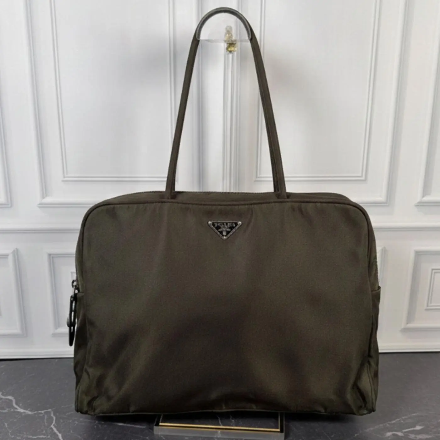 Pre-owned PRADA Other Tote Nylon Green Bag 12372055229/229318