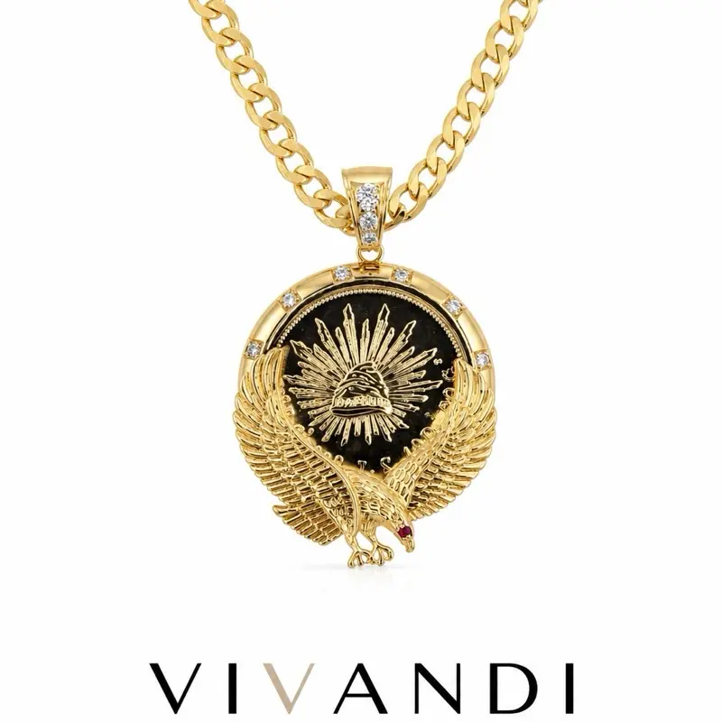 Vivandi Eagle Medallion Necklace