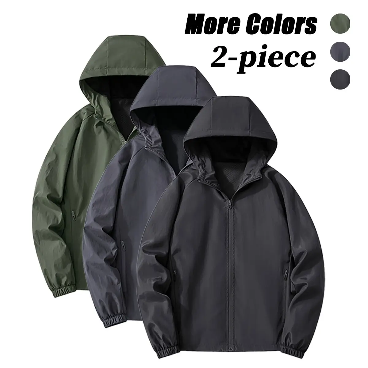 Men's Chic Softshell Jacket - Hooded, Windproof, Full-Zip Outerwear for Casual Hiking and Commuting, Activewear, Lightweight