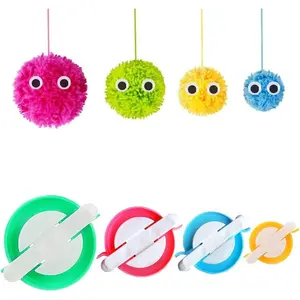 Pom Pom Maker 4 Sizes Pompom Maker Tool Set for Fluff Ball Weave DIY Wool Yarn Knitting Craft Project for Adult