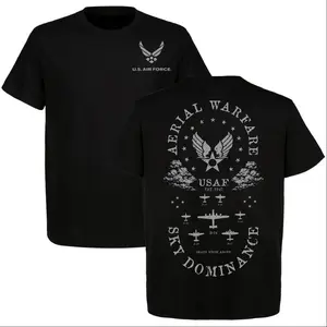 U.S. Air Force Aerial Warfare T-Shirt, Sky Dominance Est 1947 Military Aviation Patriotic Tee for Veterans Men Women