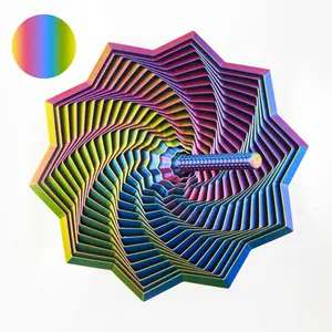 Stress Relief Toys for Adults 3D Printed Expanding Sensory Fidget Star with Handle Hypnotizing Visual Fidget Toy Very Satisfying Sight and Sound Fractal Hexagon Office Desktop Christmas New Year Gifts funky Colorful tools finger fun cool anxiety calming