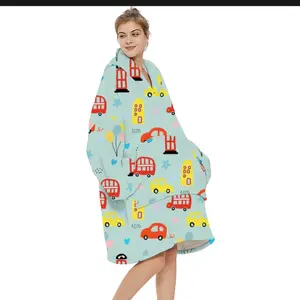 Comfort blanket can be worn with blanket hoodie