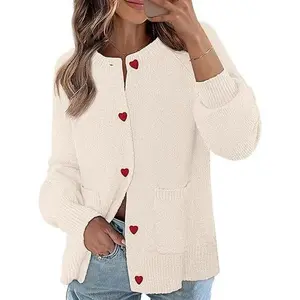 MEROKEETY Women's Cardigan Sweaters 2025 Fall Trendy Chunky Knit Button Up Cute Winter Long Sleeve Open Front Coats