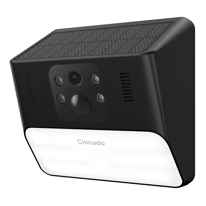 Cinnado Outdoor Camera Wireless-2.4G 2K Solar Wall Light Cameras for Home Security with AI Motion Detection, Waterproof,Motion Activated Light, Siren Cloud/SD Storage, Works with Alexa/Google Home,S2