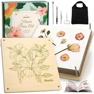 Flower Press Kit, Craft Kits 11"x11" 10 Layers Wooden Flower Pressing Kit for Crafts Pressed Flowers & Plant Press for Spring DIY Craft Art, Preservation Kits for Bookmark Frame Flowers Drying