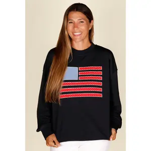 USA Flag Patchwork Sweatshirt