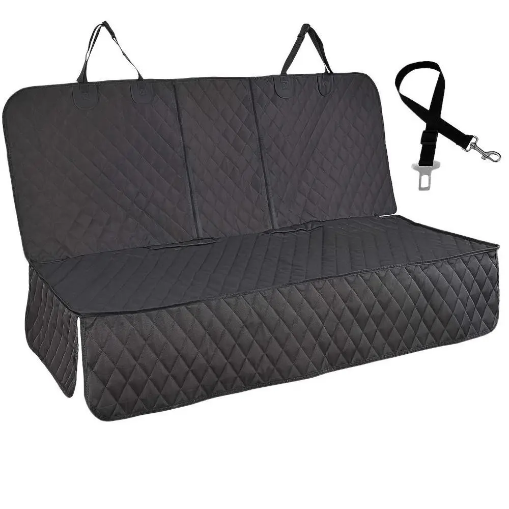 Perfect for any car! Waterproof & non-slip back seat protector. Armrest friendly + matching seat belt. 3 colors to choose from Nonslip Backseat Protector