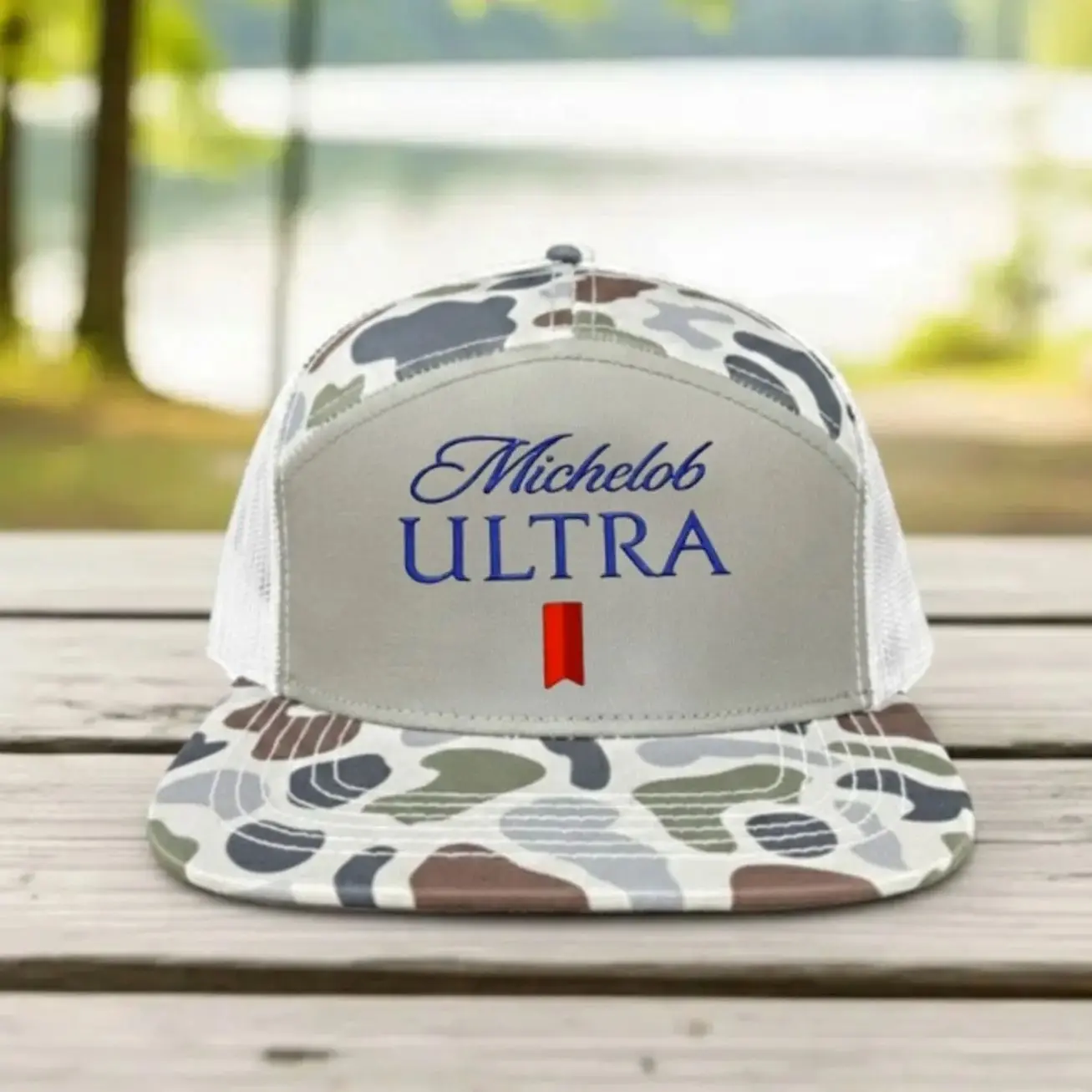 Michelob Ultra Mesh Trucker Hat, Embroidered Adjustable Snapback Golf & Summer Cap