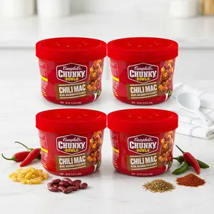 [FLASH SALE] Campbell’s Chunky Chili Mac Soup, 15.25 oz Microwavable Bowls (Pack of 4)