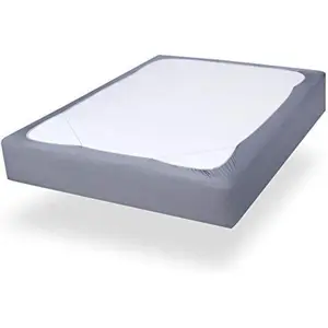 Box Cover Queen Size, Alternates for Bed Skirt, and Elastic Woven Wrap Around 4 Sides of The Box, Wrinkle & Fading Resistant, Washable, Dustproof, Gray