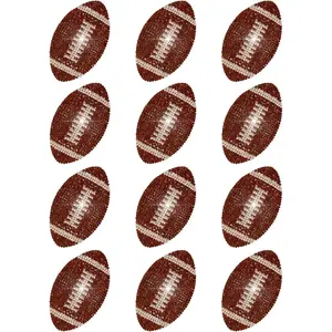 12 Pack Rhinestone Football Patches,Trucker Hat Patches,Iron on Rugby Patches for Clothes Sewing Patch for Holes Jeans Dress Backpack Bag Shoe Gameday Decorative Applique (Football)