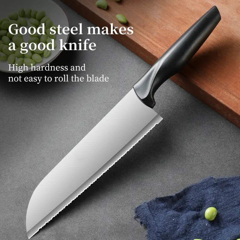 Ultra Sharp Forged Stainless Steel Serrated Kitchen Knife - Multi-Functional Japanese Hand Cleaver with Protective Design for Meat, Vegetable Cutting - Professional Damascus, Spring, Holiday, Folding Knives