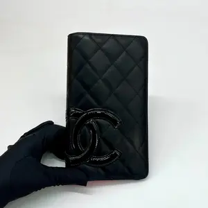 Pre-owned CHANEL Leather Wallet Cambon Line Quilted Lambskin Long Wallet