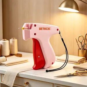 Stop Using Safety Pins! Micro Stitch Gun - No-Sew Handheld Clothing Fixer for Quick Repair, Includes 1000 Black & 1000 White Fasteners & 6 Needles (Pink)