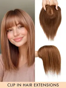 Real Human Hair Topper, Upgrade Base, Seamless 360° Cover, 3D Wispy Clip-In Bangs, Hairpiece for Women with Thinning Hair, Hair Replacement