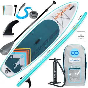 WOOWAVE Inflatable Stand Up Paddle Board 10'2"X32"X6" Wide Stance Non-Slip Deck, Premium SUP Accessories Including Hand Pump, Adjustable Paddle, Backpack, Surf Control Paddleboard For Youth And Adult