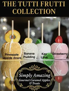 Tutti Frutti Gourmet Caramel / Candy Collection 4 pack - Pineapple Upside Down, Banana Pudding, Key Lime, & Strawberry