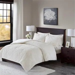 212 MAIN Embroidered Look Plush Weave Medallion Print Comforter Mini Set - Ivory, Cal King Size, King Size Bed Compatible, Easy Care, Machine Washable