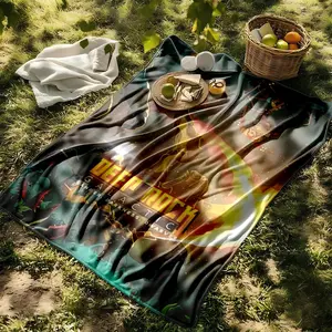 1 piece Deep Rock Galactic: Dwarf Exploration and Underground Monster Battles themed flannel blanket - Flannel blanket with modern design, suitable for sofas and beds, all-season use, super soft and comfortable, digitally printed pattern, 100%