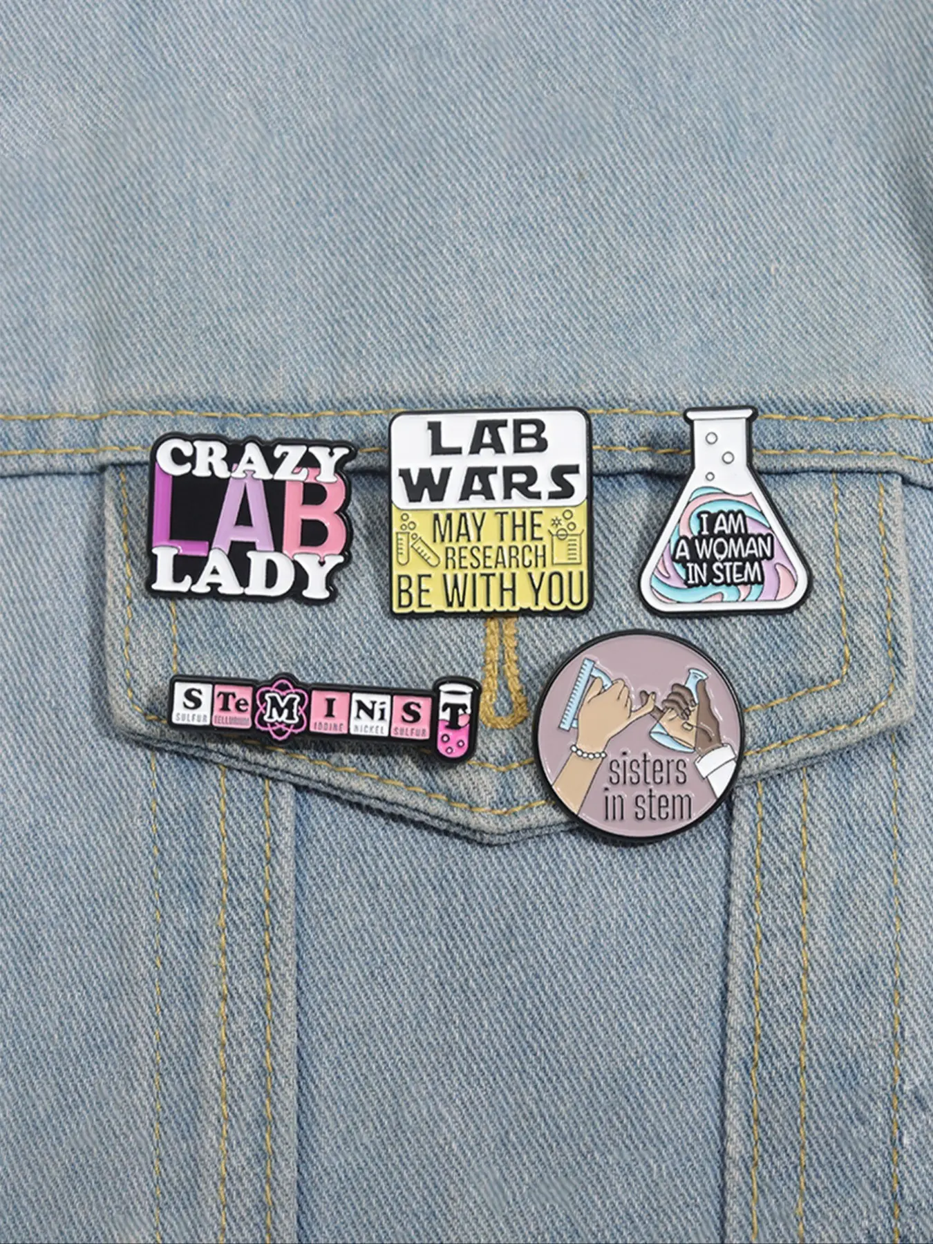 Laboratory Theme Funny Brooch Set, Lab Wars Happy Pills Creative Badges, Chemistry Enthusiast Backpack Pins, Fun Accessories, Alloy Brooch Pin