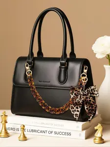 Women's Leopard Wallet Chain Set, Butterfly Keychain Pendant Charm Acrylic Flat Bag Strap Accessories