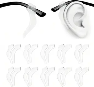 Soft Silicone Eyeglass Ear Hooks, 10 Pairs of Non-Slip Eyeglasses Ear Grips for Glasses, Sunglasses, Reading Glasses