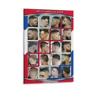 Barber Shop Poster Barber Poster Salon Poster Features Latinos with Modern Haircuts Poster Men's Hairstyle Guide Decor Print