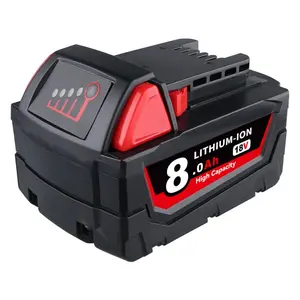 8.0Ah Replacement for Milwaukee M18 Battery 18V Lithium Compatible with 48-11-1815 48-11-1820 48-11-1840 48-11-1850 48-11-1860 Cordless Tools