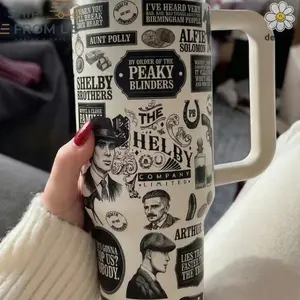 Peaky Blinders Shelby Family 20oz 40oz Tumbler With Handle | Thomas Shelby Collage Stainless Steel Insulated Mug | Ultimate Gift for Gangster Movie Buffs & Peaky Blinders Fans, Viral TikTok Merch 2026