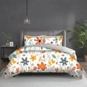 3-Piece Cartoon Art Print Bedding Set (1 Fitted Sheet + 2 Pillowcases), Soft Comfortable, Ideal for Home Bedroom & Guest Room Use