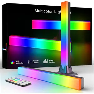 F-DLP28 RGB Light Bar, Music Sync RGB IC LED Lights Bars, USB Powered Ambient Lighting, Remote Control Color Changing Gaming TV Backlight, 8 Dynamic Modes for PC Room Monitor Desk
