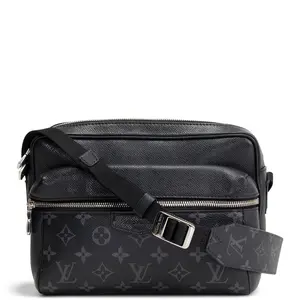 Pre-owned Louis Vuitton Taiga Leather & Monogram Eclipse Coated Canvas Messenger Bags Taiga Monogram Eclipse Messenger Bag