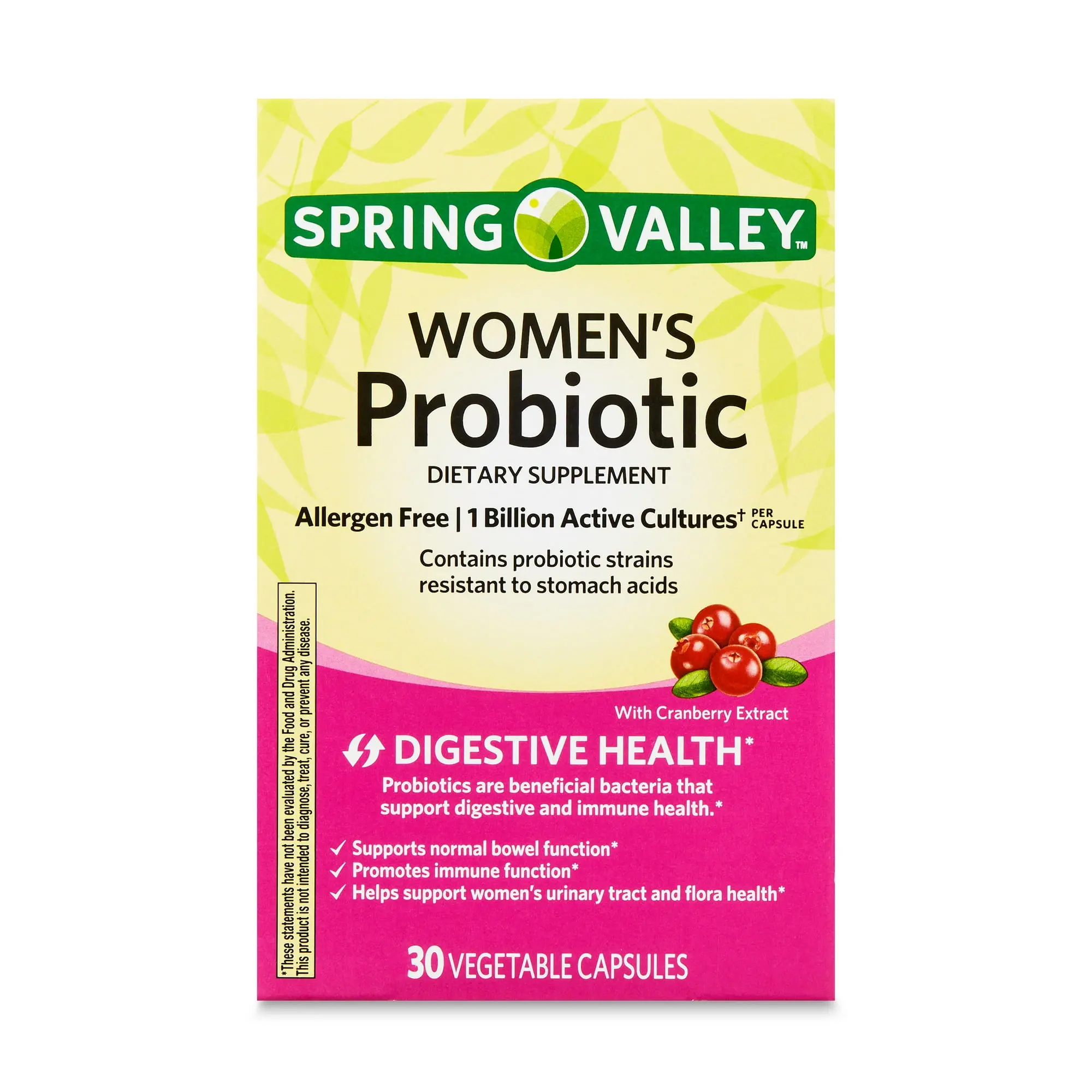 Spring Valley Women's Probiotic Dietary Supplement 30 Count - Unflavored, Suitable for Adults, Healthcare & Fitness Use