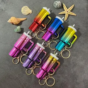 1/6pcs New Gradient Mini Water Cup Keychain A Perfect Gift for Others Unique Design Different Colors Styles