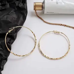 Broken beads large earrings circle plain hoop earrings women's jewelry fashion accessories