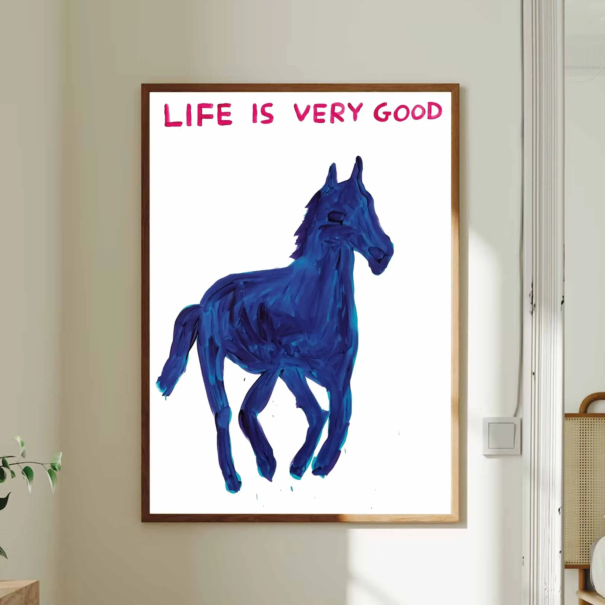 Life is Very Good Poster, David Shrigley Horse Art, Quotes Funny Print
