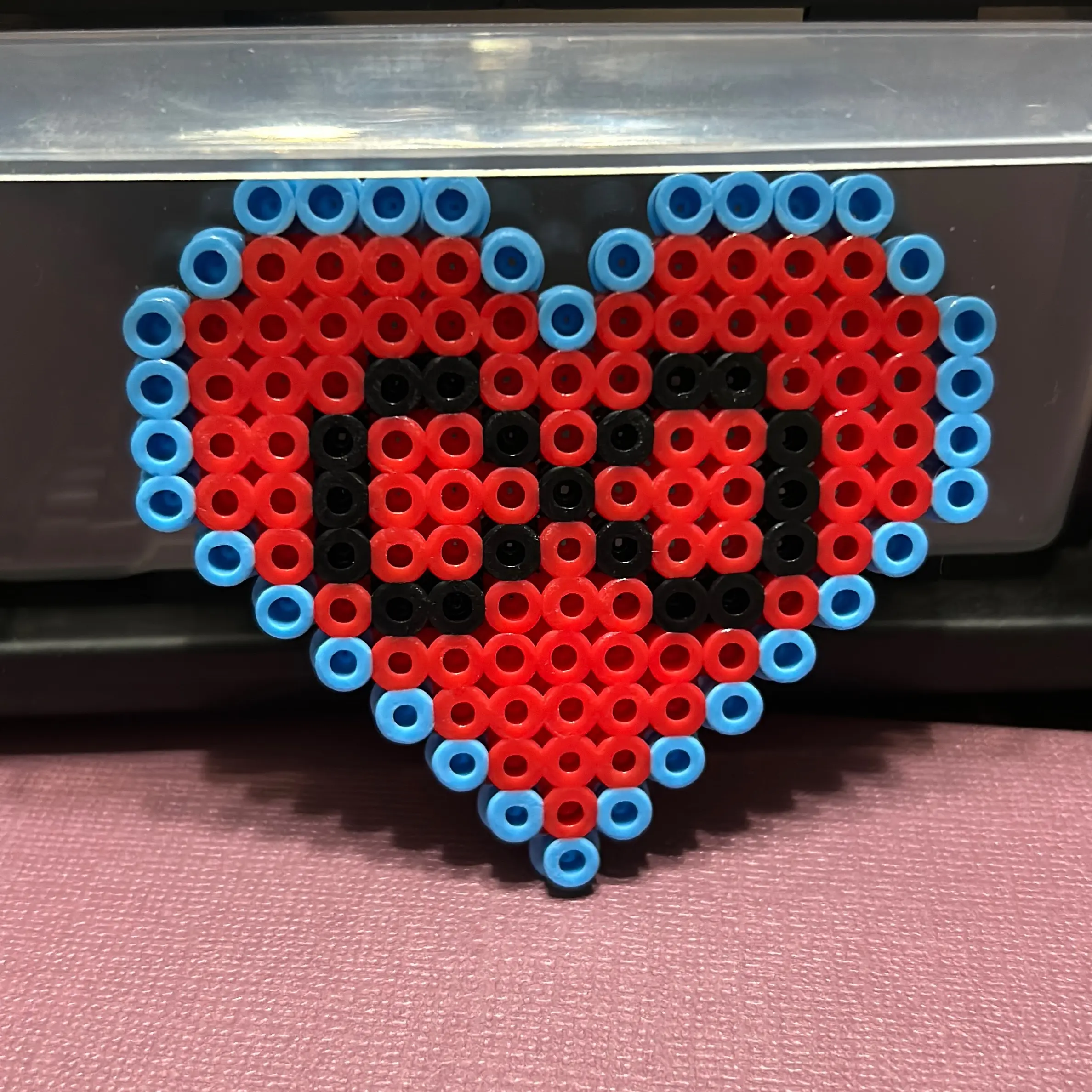 Blue & Red Heart with infinity Keychain
