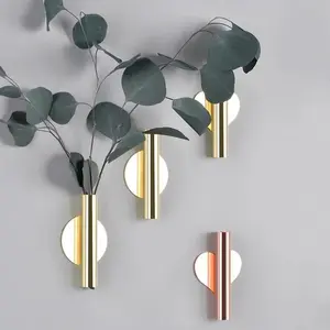 Wall Mount Flower Vase Tube Wall Hanging Metal Plants Holder Rack Flowerpot Home Decor Wedding Decoration For Livingroom Vase