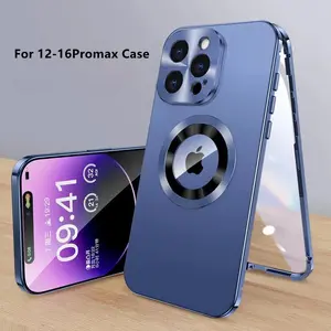 Wireless Charging Frosted Back Case for IPhone 17 16 15 14 13 12 Pro Max 16Pro Camera Metal Lens with Front HD Glass Protect Cover