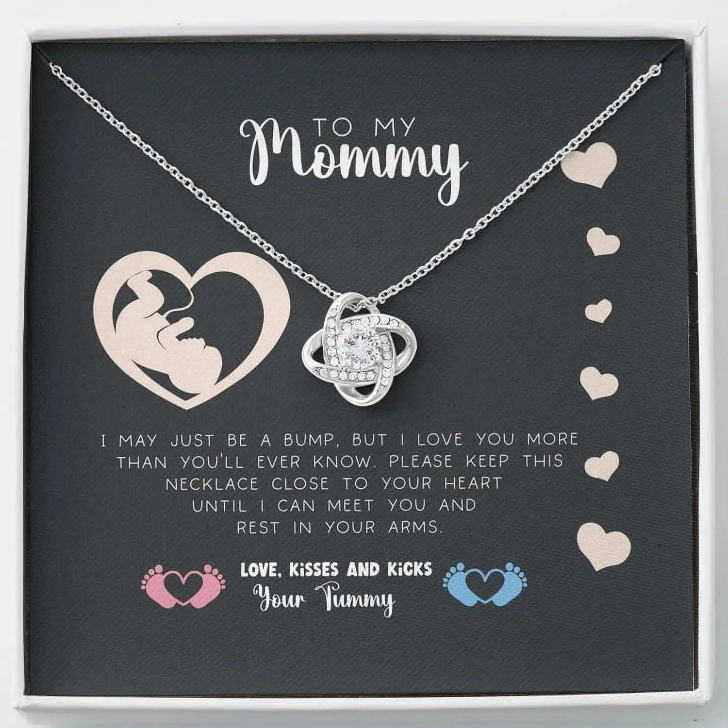 To Be Mummy Necklace, Baby Bump Mom To Be Present Gift Necklace for Wome