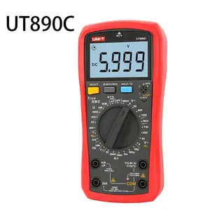 UNI-T Multimeter Kit UT890C UT890D+ True RMS 6000Counts Volt Meter Ohmmeter, Ac Dc Voltage Current Amp Capacitance Meter Temperature hFE Diode Continuity Test NCV for Automotive HVAC Smart Touch Screen Multimeter
