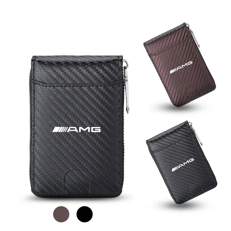 PU Leather Car Driving Documents ID Card Holder, Purse Wallet Case for Mercedes Benz Amg Models, Stylish & Durable Design