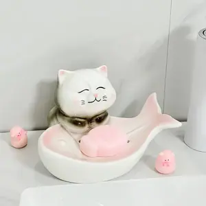 Cute Cat Ceramic Soap Dish