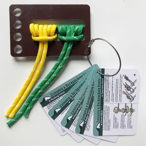 1set Learning Knot Training Board, Knot Tying Practice Board Kit, Camping and Backpacking Knot Quick Reference Card Set - Outdoor Knots Mastery Guide for Backpacking, Scouting, Camping 12 Portable Pocket Size Knot Cards - Portable Reference with Wire Loop