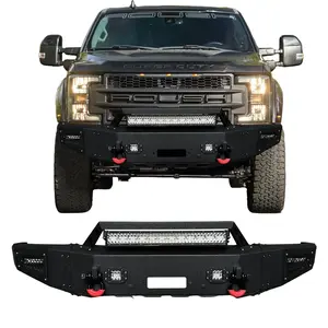 TIOYAR Steel Front Bumper Black Texture for 2017-2022 Ford F250/F350/F450 with Winch Plate LED Lights 2 x D-Rings Off-Road Performance
