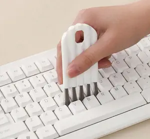 Multipurpose Computer Cleaning Kit 5pcs Soft Brush Keyboard Cleaner Crevice Duster Keycap Thermal Bottle Cap Curved Handle Deep Shallow Groove Baby Bottle Desktop Set Multifunctional Brush Back To School