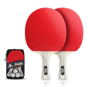 Table Tennis Paddle (Complete Portable Set with Long or Short Handle) – High-Performance Paddle Suitable for Outdoor and Indoor Table Tennis Tables, Equipped with A Compact Storage Case and Three Table Tennis Balls