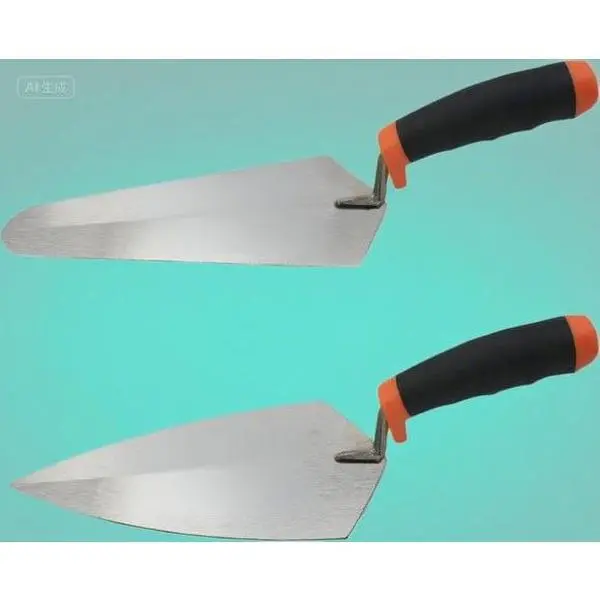 9" Carbon Steel Bricklaying Trowel Set with Soft Grip Handle, Pointing & Gauging Tools, Durable Margin Trowel, Ergonomic Design for Precision Masonry Construction Hand Tools, Two Piece Set, Concrete Work